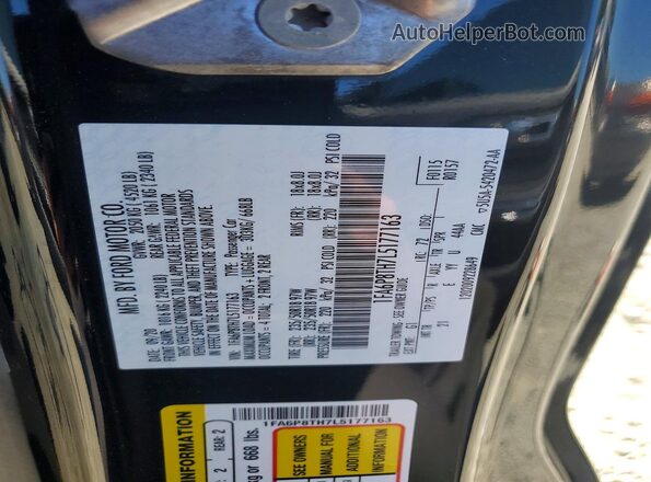 1FA6P8TH7L5177163 2020 FORD MUSTANG Black Вид підкапотного простору