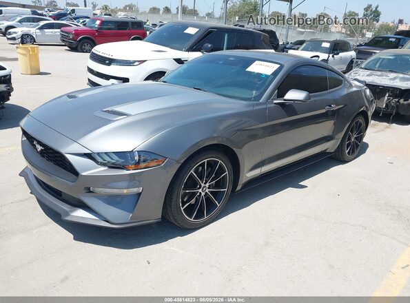 1FA6P8TH7N5136146 2022 FORD MUSTANG Gray წინა მარცხენა ხედი სამი მეოთხედიდან