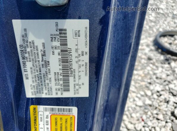 1FA6P8TH7R5137917 2024 FORD MUSTANG Blue Вид підкапотного простору
