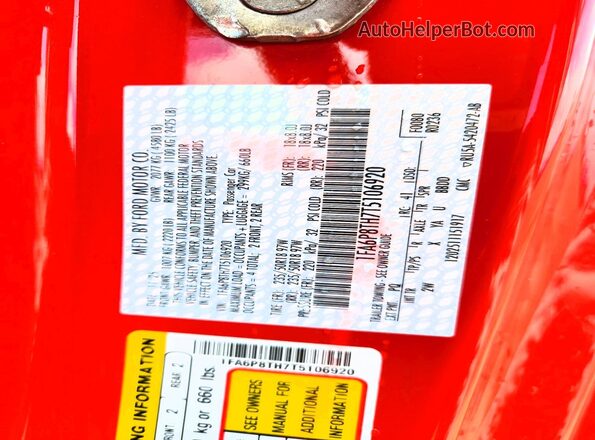 1FA6P8TH7T5106920 2026 FORD MUSTANG Red Engine compartment view