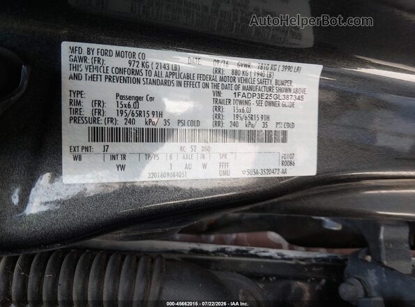 1FADP3E25GL387345 2016 FORD FOCUS Gray Widok komory silnika