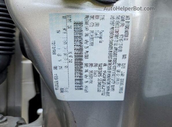 1FADP3E27GL211722 2016 FORD FOCUS Gray Vista de la etiqueta del VIN