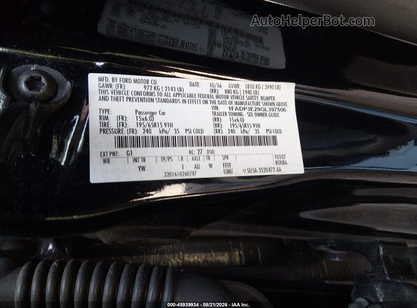 1FADP3E29GL397506 2016 FORD FOCUS Black Widok komory silnika