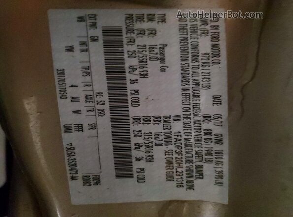 1FADP3F20HL291316 2017 FORD FOCUS Beige Engine compartment view
