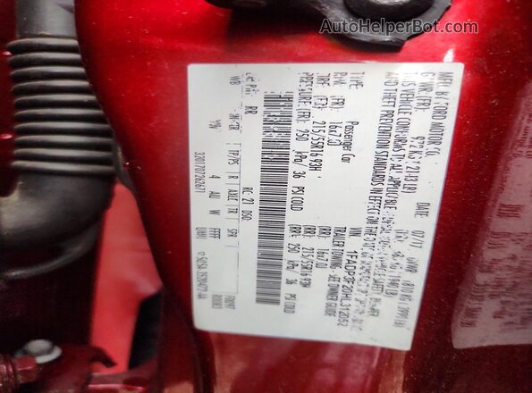 1FADP3F20HL312052 2017 FORD FOCUS Бордовый Вид подкапотного пространства