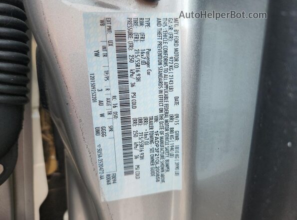 1FADP3F21GL200858 2016 FORD FOCUS Silver Շարժիչի բաժամունքի տեսք