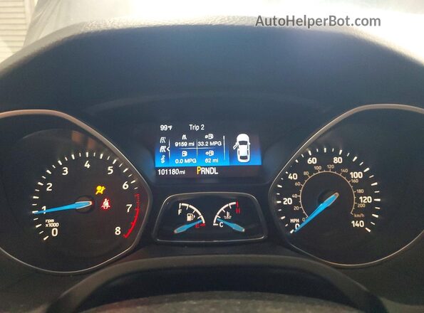 1FADP3F22HL274548 2017 FORD FOCUS Серый Вид щитка приборов