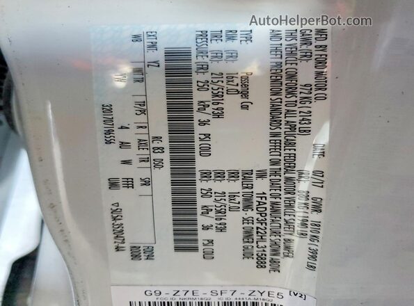 1FADP3F22HL315888 2017 FORD FOCUS White 