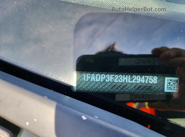 1FADP3F23HL294758 2017 FORD FOCUS Silver Vista de la etiqueta del VIN