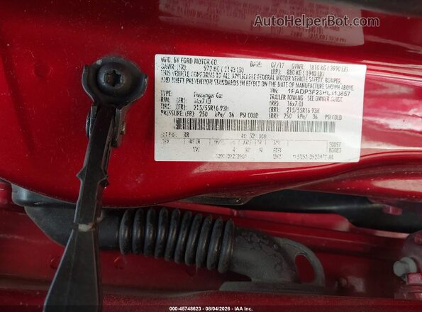 1FADP3F23HL313857 2017 FORD FOCUS Burgundy Вид підкапотного простору