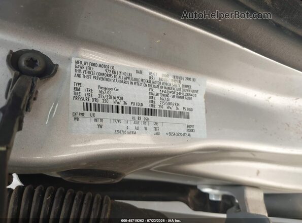 1FADP3F24HL288435 2017 FORD FOCUS Silver Вид підкапотного простору