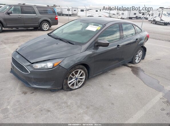 1FADP3F24JL258440 2018 FORD FOCUS Gray წინა მარცხენა ხედი სამი მეოთხედიდან
