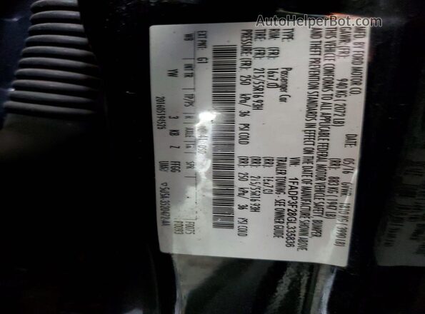 1FADP3F28GL335836 2016 FORD FOCUS Black Vista del compartimento del motor