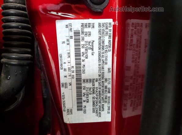1FADP3F29GL236877 2016 FORD FOCUS Burgundy Widok komory silnika