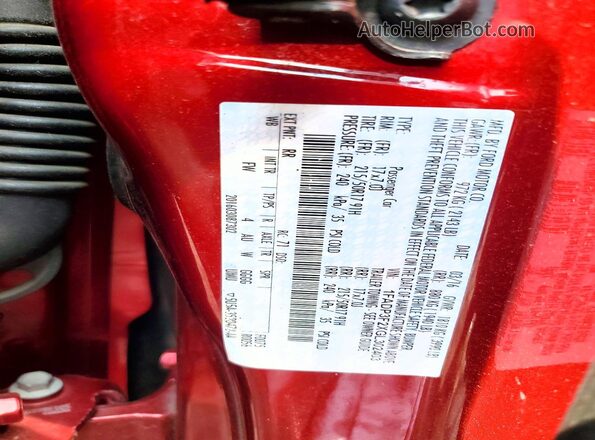 1FADP3F2XGL302403 2016 FORD FOCUS Maroon VIN sticker view