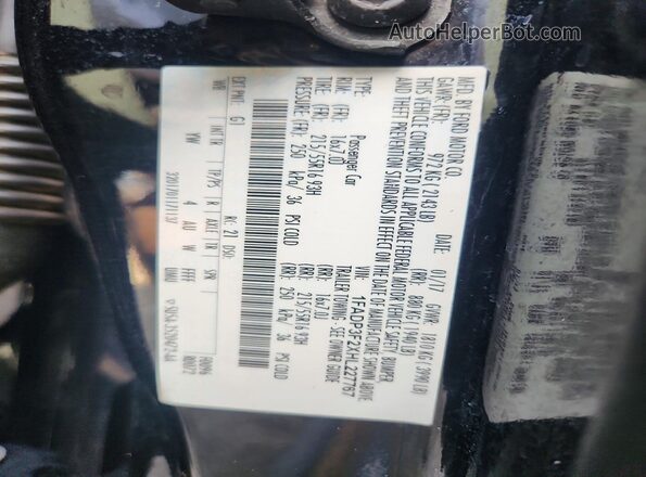1FADP3F2XHL227767 2017 FORD FOCUS Black Widok komory silnika