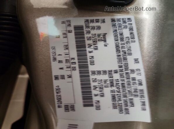 1FADP3F2XHL320093 2017 FORD FOCUS Tan Engine compartment view