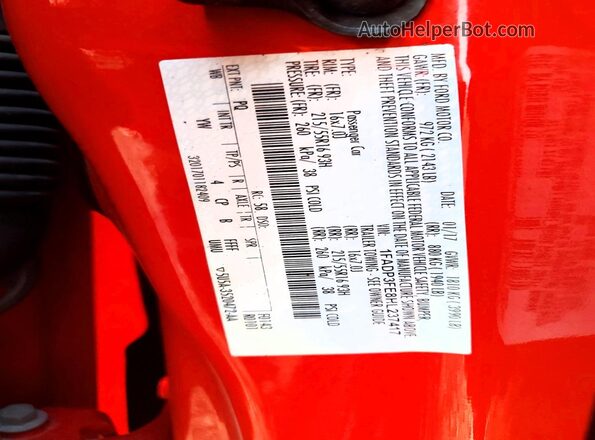 1FADP3FE8HL237417 2017 FORD FOCUS Red ძრავის განყოფილების ხედი