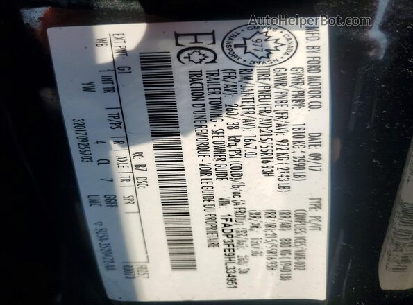 1FADP3FE9HL334951 2017 FORD FOCUS Black Widok komory silnika