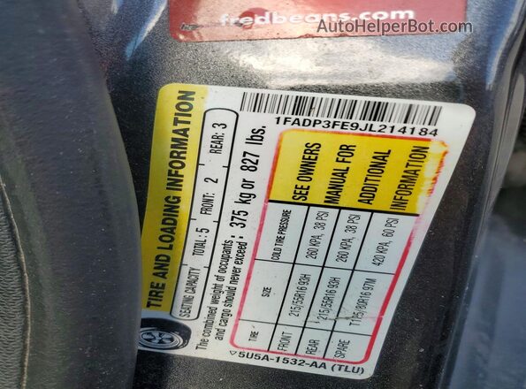 1FADP3FE9JL214184 2018 FORD FOCUS Gray Շարժիչի բաժամունքի տեսք