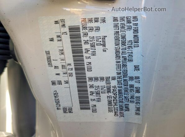 1FADP3H23HL333443 2017 FORD FOCUS White Вид наклейки з VIN-кодом