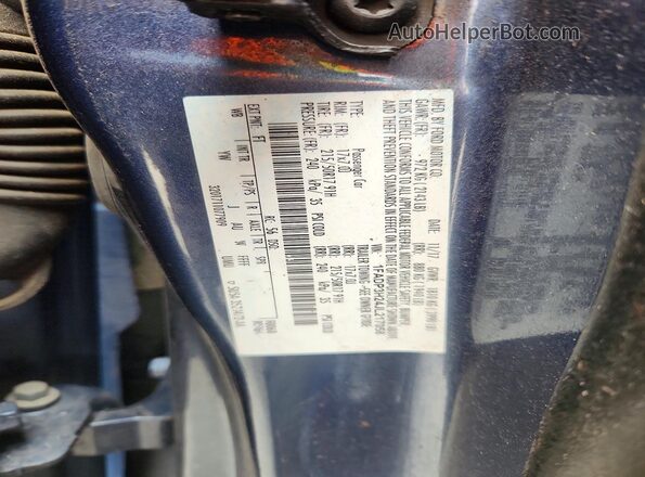 1FADP3H24JL217058 2018 FORD FOCUS Синий Вид наклейки с VIN-кодом
