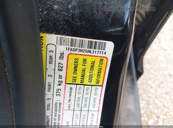 1FADP3H25HL317714 2017 FORD FOCUS Black Widok komory silnika
