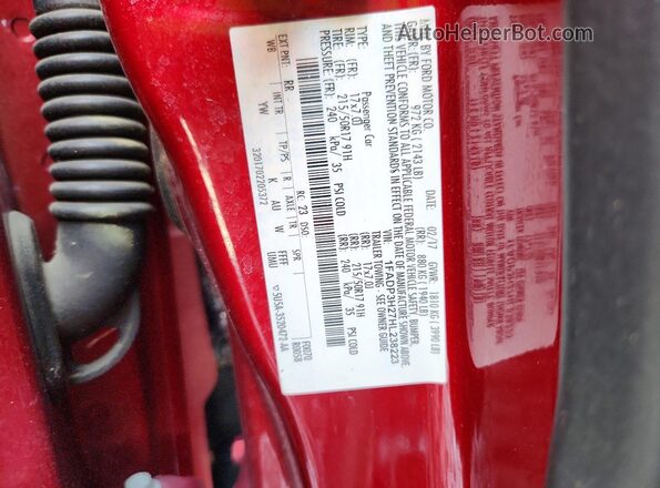 1FADP3H27HL238223 2017 FORD FOCUS Red Engine compartment view