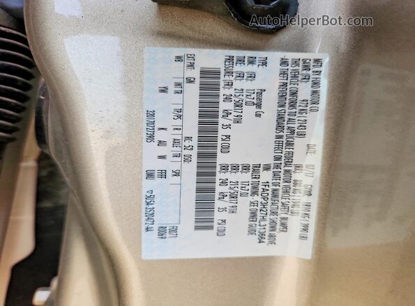 1FADP3H27HL313664 2017 FORD FOCUS Gold Շարժիչի բաժամունքի տեսք