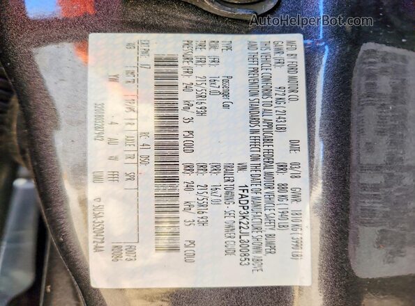 1FADP3K22JL300853 2018 FORD FOCUS Gray Vista del compartimento del motor