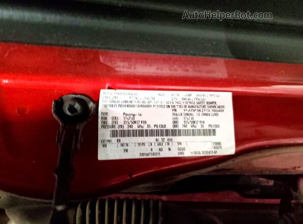 1FADP3K27GL360409 2016 FORD FOCUS Red ძრავის განყოფილების ხედი