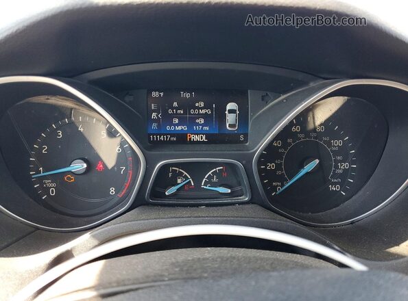 1FADP3K27GL380272 2016 FORD FOCUS Black ხელსაწყოთა პანელის ხედი