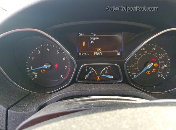 1FADP3K27HL215811 2017 FORD FOCUS White Widok zestawu wskaźników