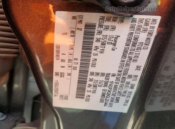 1FADP3K29GL203464 2016 FORD FOCUS Gray VIN կոդի պիտակի տեսք