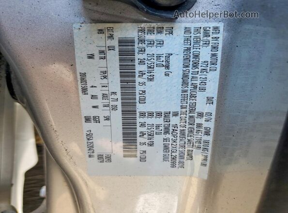 1FADP3K2XGL290999 2016 FORD FOCUS Серебряный Вид подкапотного пространства