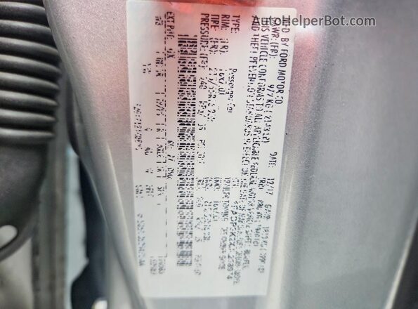 1FADP3K2XJL238974 2018 FORD FOCUS Silver Widok naklejki z numerem VIN