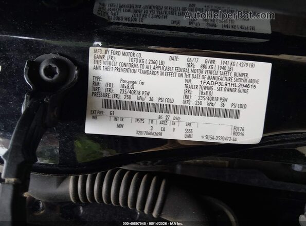 1FADP3L91HL294615 2017 FORD FOCUS ST Black Widok komory silnika