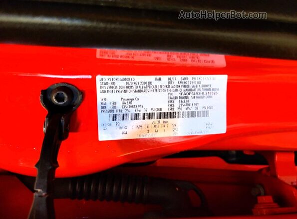 1FADP3L93HL218328 2017 FORD FOCUS Red 