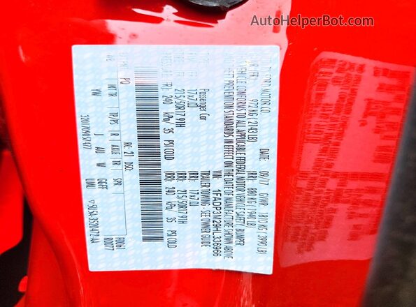 1FADP3M29HL336966 2017 FORD FOCUS Red Engine compartment view