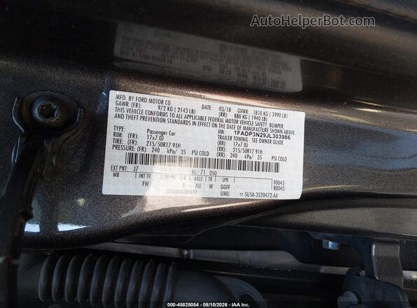 1FADP3N29JL303986 2018 FORD FOCUS Gray Widok komory silnika