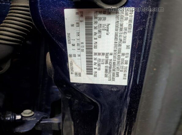 1FADP5BU0GL113178 2016 FORD C-MAX Blue Vista de la etiqueta del VIN