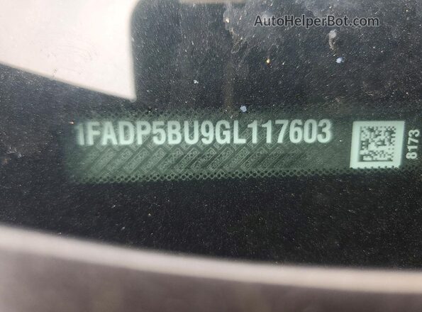 1FADP5BU9GL117603 2016 FORD C-MAX Gray VIN sticker view
