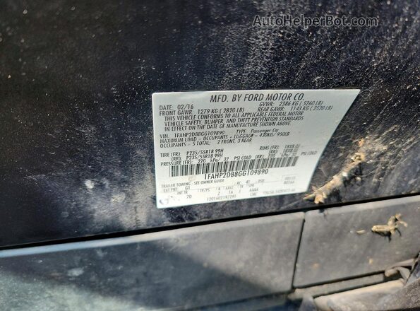 1FAHP2D88GG109890 2016 FORD TAURUS Black Engine compartment view