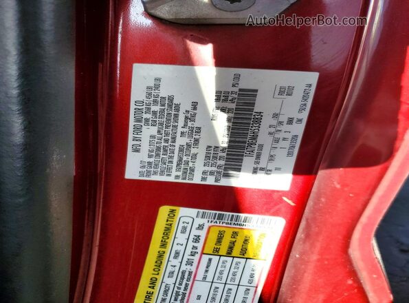 1FATP8EM6H5338834 2017 FORD MUSTANG Red Widok komory silnika