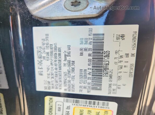 1FATP8FF6L5118635 2020 FORD MUSTANG Black 