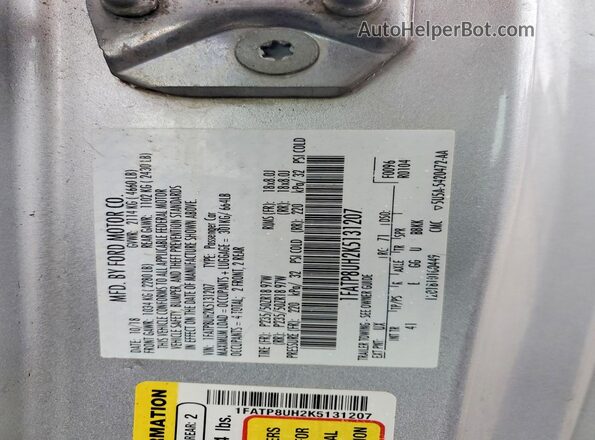1FATP8UH2K5131207 2019 FORD MUSTANG Gray Engine compartment view