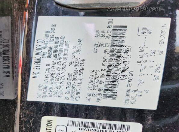1FATP8UH3L5179882 2020 FORD MUSTANG Black Widok komory silnika