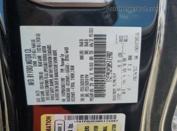 1FATP8UH3M5115987 2021 FORD MUSTANG Black Widok komory silnika