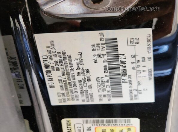 1FATP8UH7M5101204 2021 FORD MUSTANG Black Շարժիչի բաժամունքի տեսք