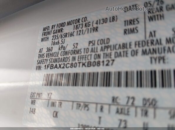 1FBAX2C80TKB08127 2026 FORD TRANSIT-350 White Вид підкапотного простору